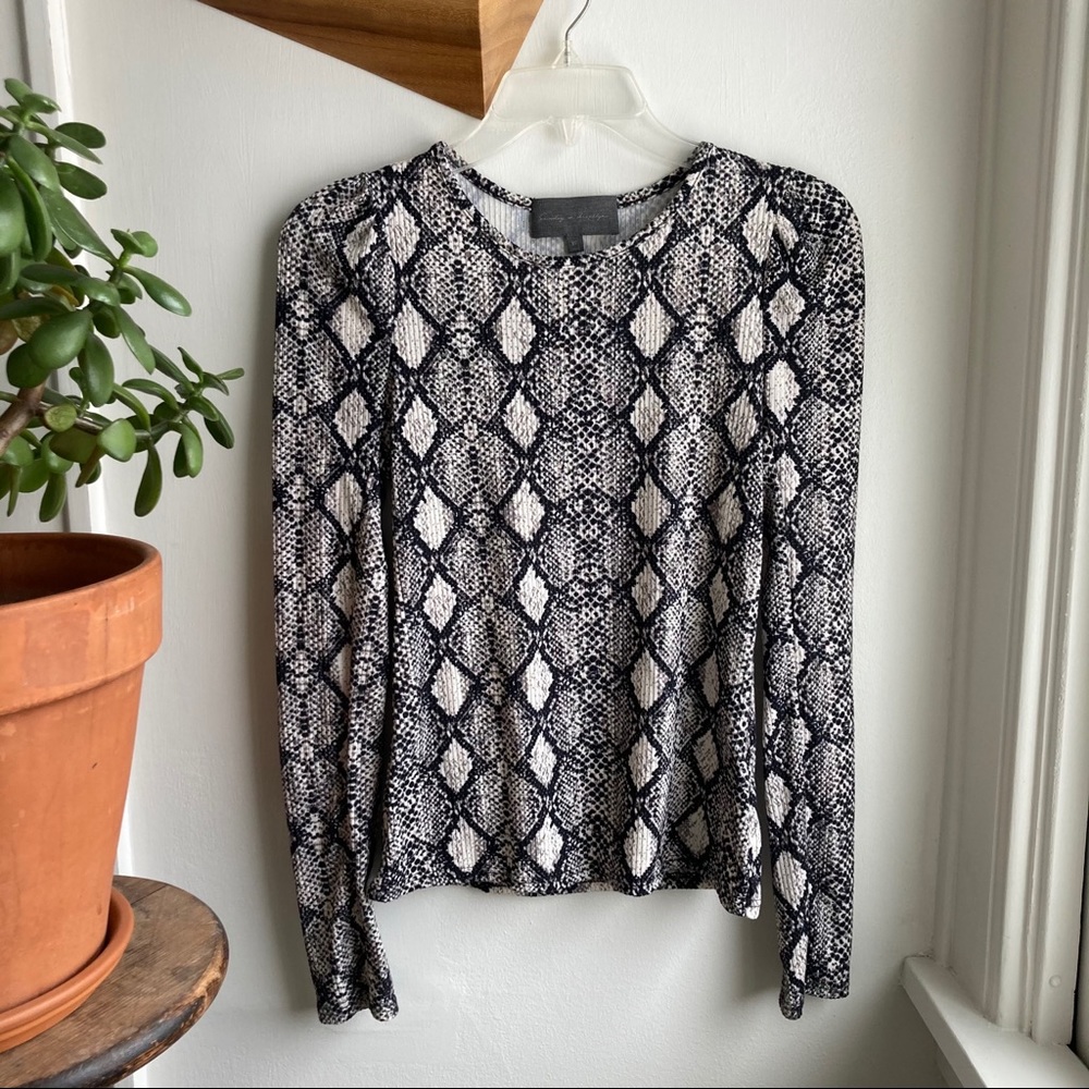 Sunday in Brooklyn snake puff sleeve top